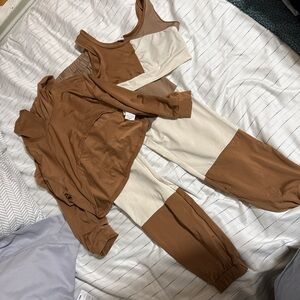SHEIN Tan and Brown 3 piece outfit